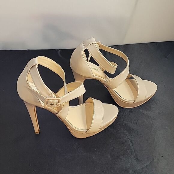 NINE WEST OPEN TOE THREE ADJUSTABLE BUCKLE ANKLE STRAP WOMEN"S SANDAL - Picture 5 of 13